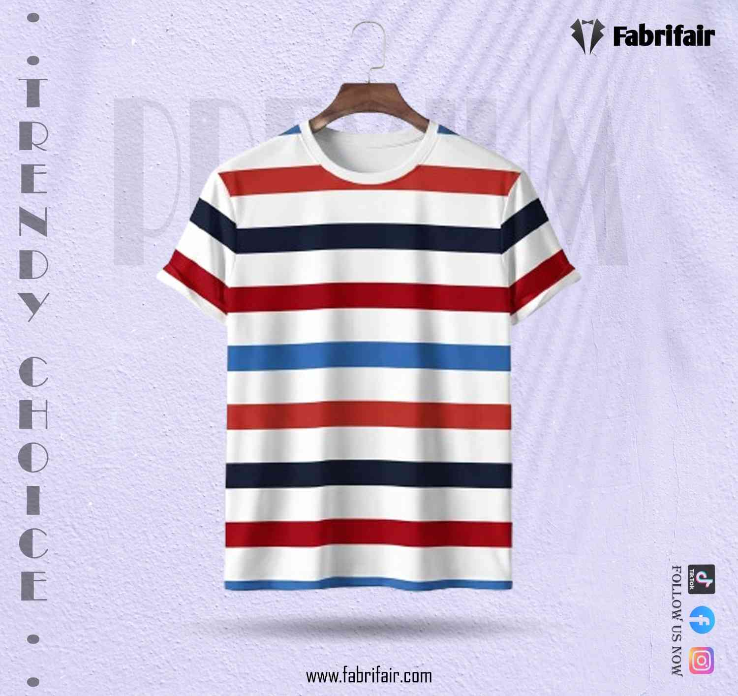 Mens Premium Cotton T-Shirt - Fresh Stripes for Effortless Style