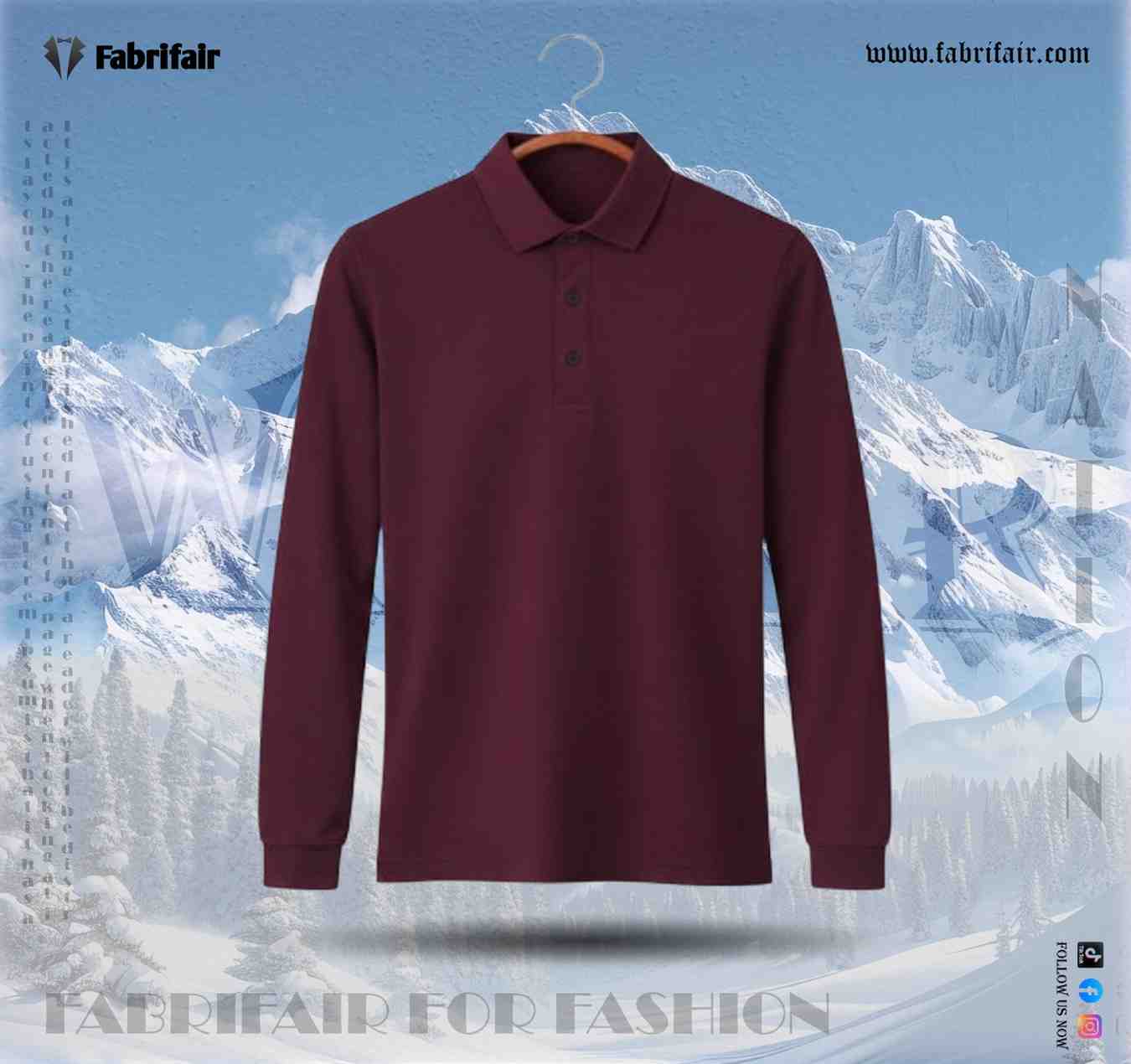 Mens Premium Full Sleeve PK Kulti Polo - Burgundy