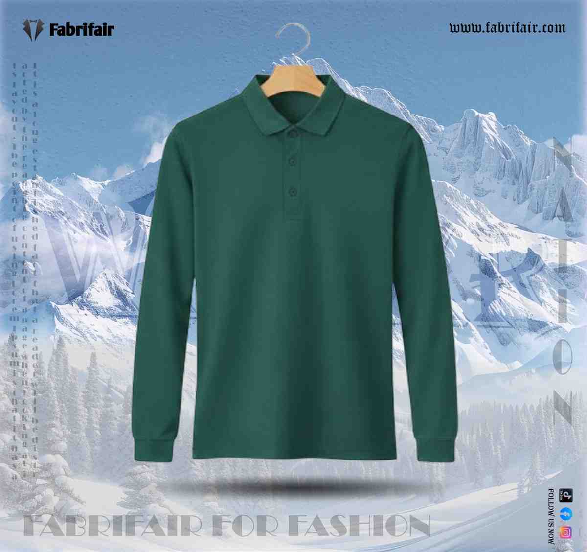 Mens Premium Full Sleeve PK Kulti Polo - Bottle Green